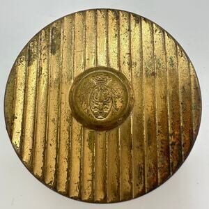 Coty antique vintage 1930s 1940s Air Spun rouge blush mini brass makeup compact